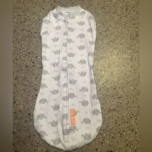 Newborn Swaddle Me Zip Up with Elephants